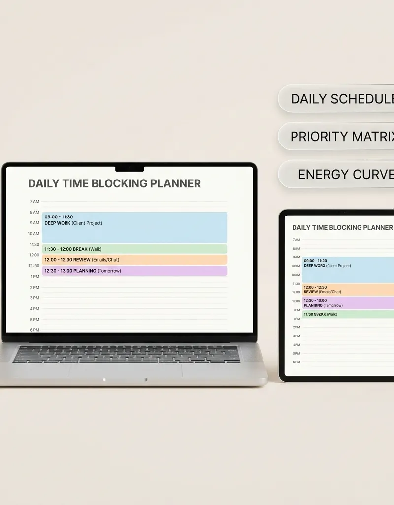 5-Minute Time-Blocking Daily Planner (Executive Edition)
